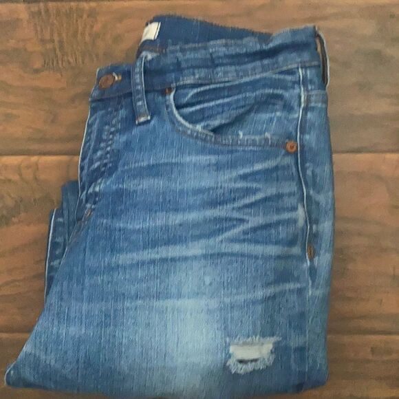 Madewell 9” High-Rise Skinny Distressed Ripped Denim Pants - Picture 1 of 11